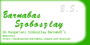 barnabas szoboszlay business card